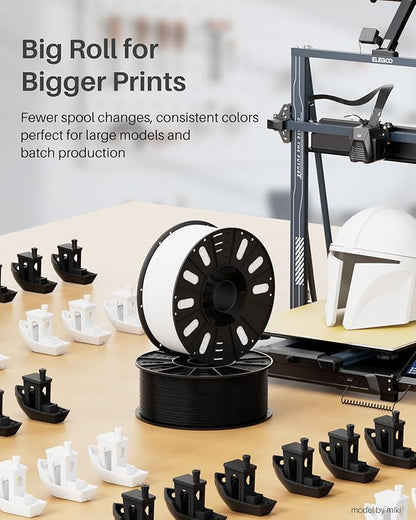 ELEGOO PLA Filament 1.75mm Black 3KG, 3D Printer Filament Dimensional Accuracy