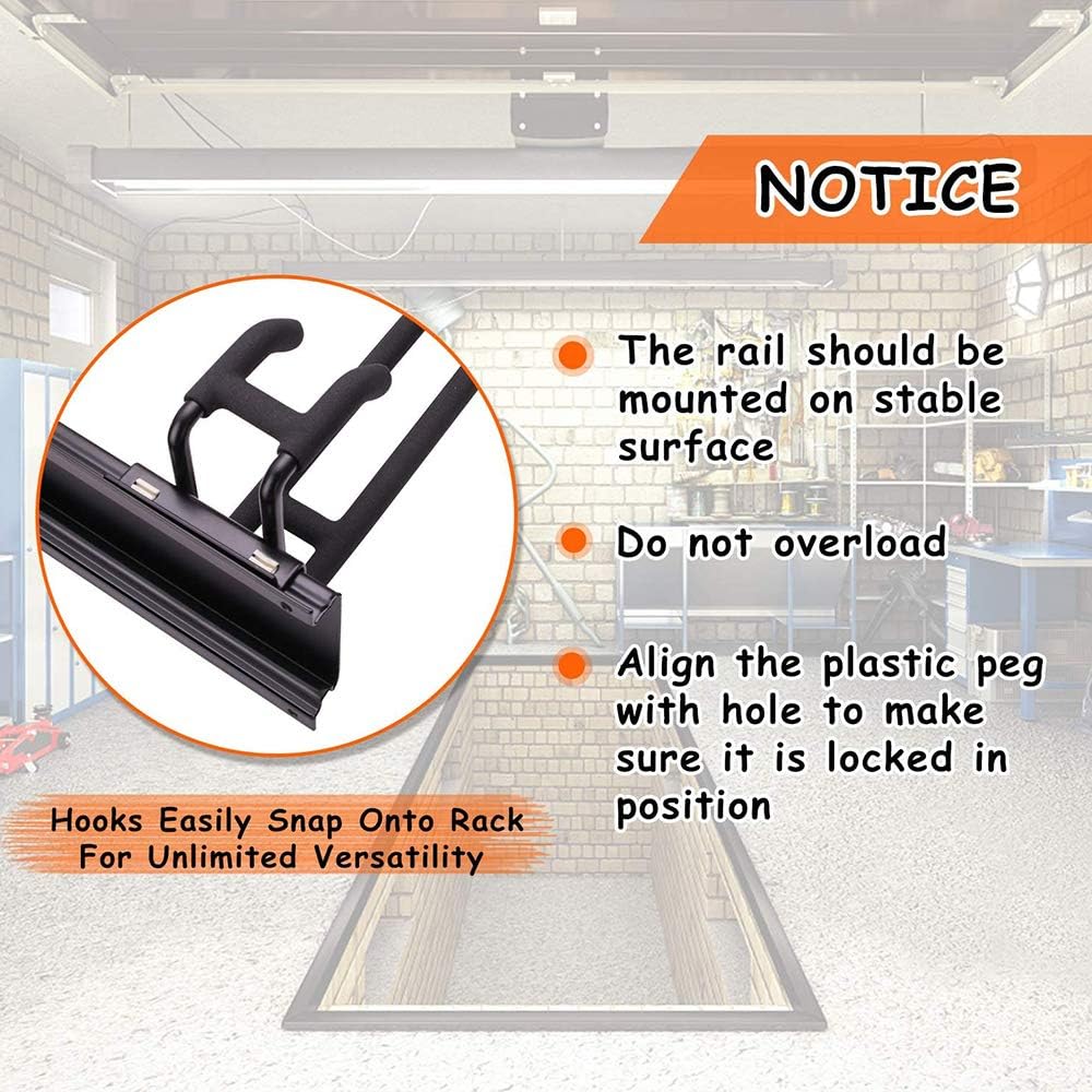 Ultrawall 24-Inch Wall Mounted Ski Rack, Holds Up to 300lbs, Powder-Coated Steel with Rubber Coating, Customizable Spacing, Easy Installation