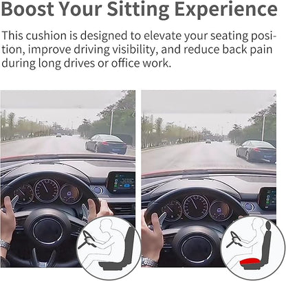 Height-Adjustable Seat Cushion-15.7x15.7x4.7inches Improved Model with Adjustable Height Breathable Nylon mesh Fabric Ergonomic Design Suitable for use in Cars, Offices, and Outdoors