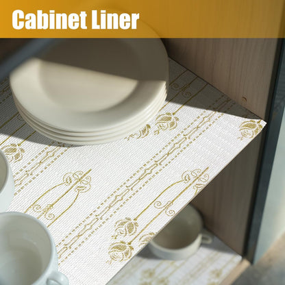 Drawer and Shelf Liner for Kitchen Cabinets Non-Adhesive Drawer Liners Floral Shelf Liners for Kitchen Non-Slip Cabinet Liner Strong Grip Waterproof Liners Easy to Clean 12IN × 16.4FT