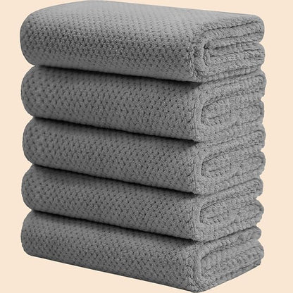 Wuwahold Microfiber Hair Towels, Waffle Hair Towel Set, Super Soft Highly Absorbent, Sturdy Quick Drying Turbans for Long, Thick, Curly Hair (5 Pack, 40" x 20")