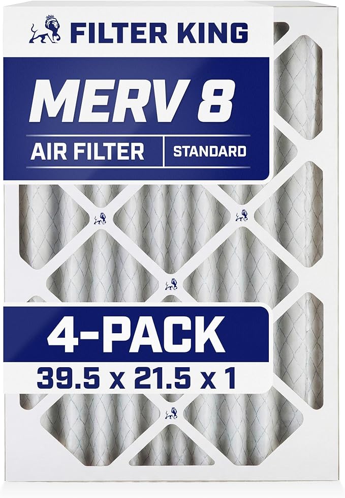 Filter King 39.5x21.5x1 Air Filter | 4-PACK | MERV 8 HVAC Pleated A/C Furnace