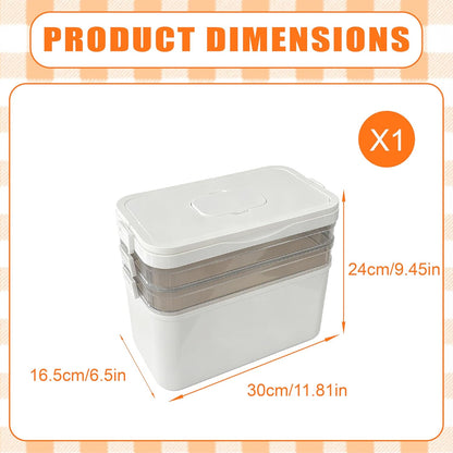 3-Tier Medicine Organizer with Detachable Pill Box, First Aid Kit with Handle, Portable Multipurpose Plastic Medical Box for Home, Travel, and Family Emergencies（White）