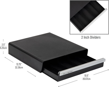 Mind Reader Single Serve Coffee Pod Drawer, 30 Pod Capacity, Countertop Organizer, 10.5"L x 12.75"W x 2.5"H, Black