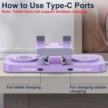 30W Charging Station for Apple Products, Foldable Wireless Charger