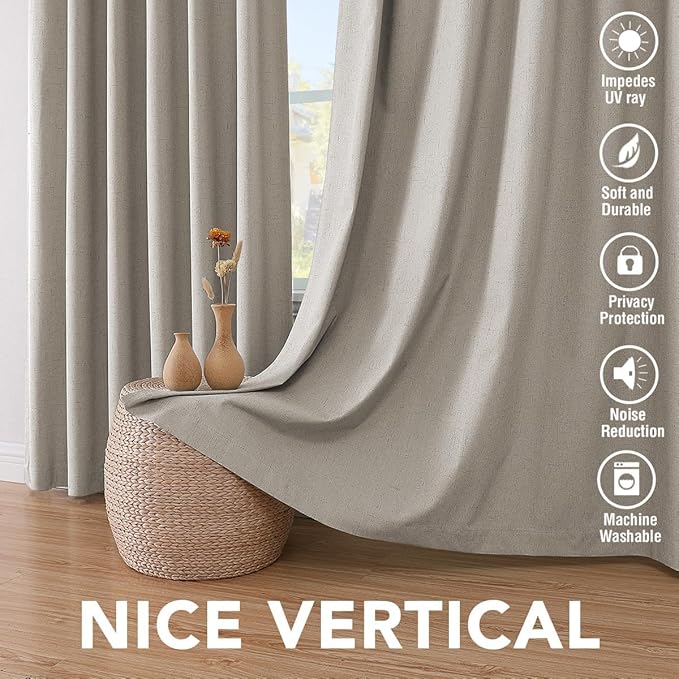 H.VERSAILTEX Linen Curtains 100% Blackout Curtains