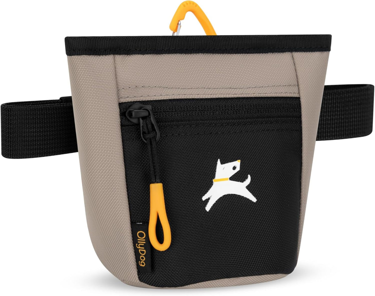 OllyDog Goodie Treat Bag, Dog Treat Pouch, Waist Belt Clip for Hands-Free Training, Magnetic Closure, Dog Training and Behavior Aids, Three Ways to Wear (Portabella)