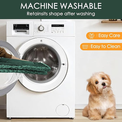 WITTOP Washable Dog Bed Plush Orthopedic Outdoor Crate Mat with Non-Slip Bottom,Luxe Soft Kennel Pad for Pets,Cozy Cage Cushion & Pet Sleeping Mattress Large Sized,Medium,Small Dogs,24 x 18 inch,Green