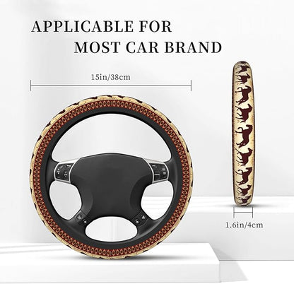 Horses Steering Wheel Cover Women 15 inch Anti-Slip Sweat Absorption Steering Wheel Covers Cute Car Accessories Decor Car SUV Sedan Vans Truck Protector