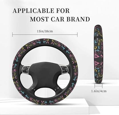 Math Mathematician Pi Day Car Steering Wheel Cover, 15 Inch Steering Wheel Cover Stylish Decor for Most Cars