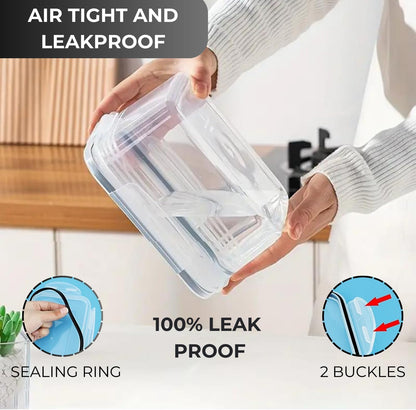 4 PCS Fruit Containers for Fridge, Leakproof fruit storage containers for fridge with Removable Colander