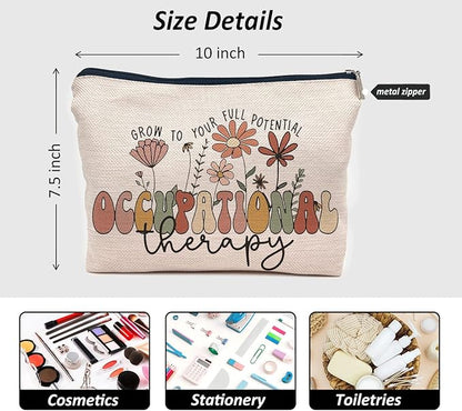 IWXYI Occupational Therapy Gifts,Boho Therapist Occupational Therapy Makeup Bag Make up Bag Zipper Pouch Travel Toiletry,Therapist Gifts,Ot Gifts,Gifts For Occupational Therapy