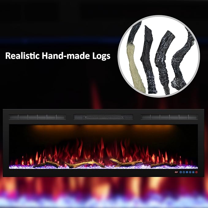 Electric Fireplace Logs, Realistic Synthetic Resin Log Decoration