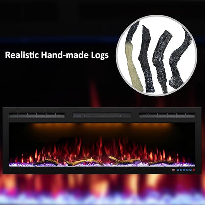 Electric Fireplace Logs, Realistic Synthetic Resin Log Decoration