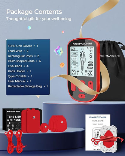 KingPavonini 3-in-1 TENS Unit Muscle Stimulator