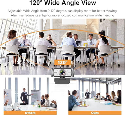 Wide Angle Webcam, 120 Degree Large View Spedal 920 Pro Video Conference Camera