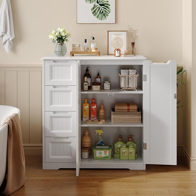 Gizoon Storage Cabinet, Bathroom Floor Cabinet, Kitchen Pantry, Side Storage