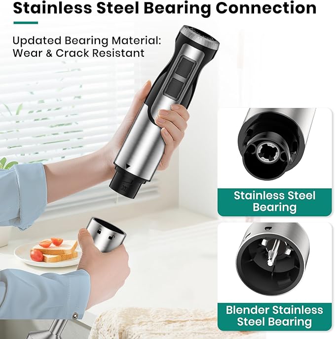 1800W Immersion Blender Handheld 4-in-1 Hand Blender Stick