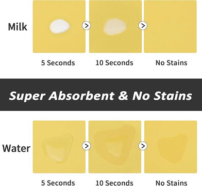 HotLive Dog Food Mat - Absorbent Cat Mat for Food and Water, No Stains Pet Feeding Bowl Mat, Easy to Clean Pet Placemats, Quick Dry Dog Water Dispenser Mat for Messy Drinkers | Yellow 12"x 19"