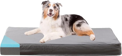 GOHOO PET Orthopedic Memory Foam Dog Bed, Cooling Dog Beds Waterproof Pet Bed for Crate with Removable Washable Cover, L(35inch,65Lbs)
