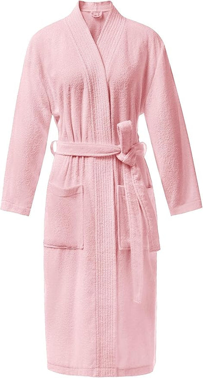 SIORO Women Terry Cloth Bath Robes with Pockets, Soft Long Cotton plush Kimono Wrap Bathrobe, Spa, Fuzzy Female nightgrown