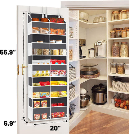 2 Pack Over the Door Organizer 5 Tiers, Extra Large Behind Door Storage of 10 Compartments, 80 lbs Weight Capacity Over Door Organizer, Door Hanging Organizer for Closet, Diaper Organizer,Room storage