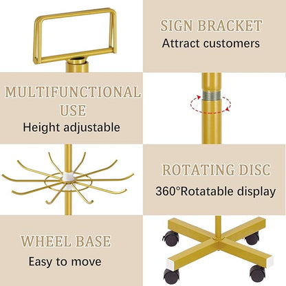 Exttlliy Retail Display Stand Store Display Rack 6 Tier Metal Spinning Display