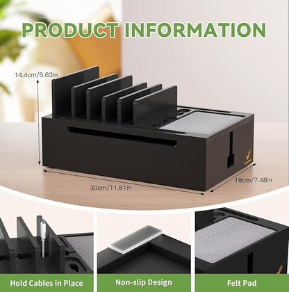 Pezin & Hulin Bamboo Charging Station, Electronic Devices Organizer