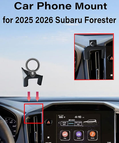 Magnetism Car Phone Holder for Subaru Forester 2025 2026 Accessories Compatible with MagSafe Hands-Free 360 Degree Rotation Adjustable Cell Phone Mount Does Not Affect Air Vent