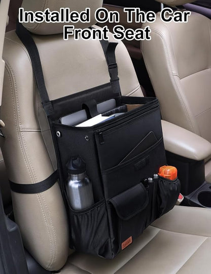 Smof Car Organizer for Front Seat - Hanging Car Seat Storage Organizer for Office/Kids/Truck,Multiple Pockets Car Seat Organizer with Separately Pokect for Laptop, Cup Holde & Travel Accessories