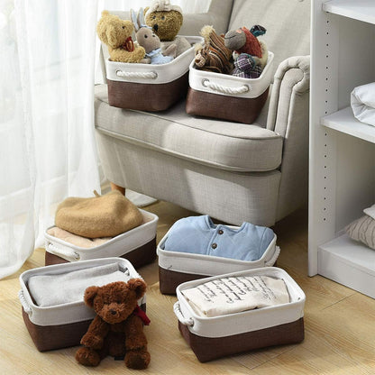 Small Storage Baskets for Shelves,Fabric Storage Baskets for Closet,Rectangular Collapsible Baskets for organizing Clothes,Books,Gifts