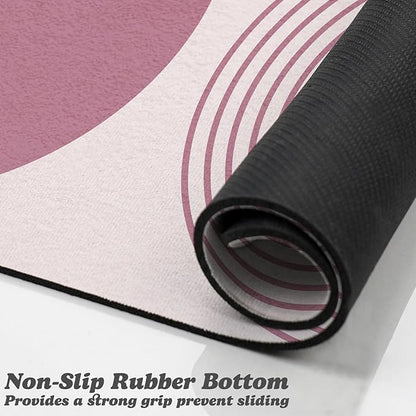 Dog Food Mats for Floors Waterproof, Cat Water Bowl Mats Pet Feeding Absorbent Mat Placemats for Food and Water Pink Bohemia 24 * 32 inch