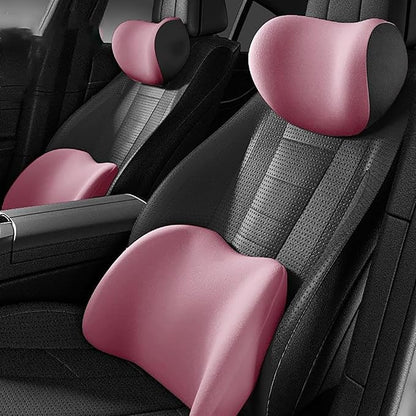 Car Lumbar Support Pillow and Car Neck Pillow for Toyota Corolla Cross 2022-2026, Ergonomic Memory Foam Car Seat Headrest & Lumbar Cushion with Adjustable Strap Neck and Back Pain Relief Cushion