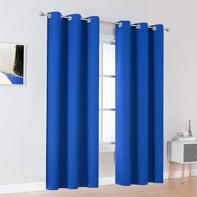 96 Inch Royal Blue Curtain Panels