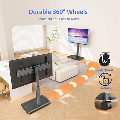 Afaloona Rolling TV Stand, Portable Mobile TV Stand