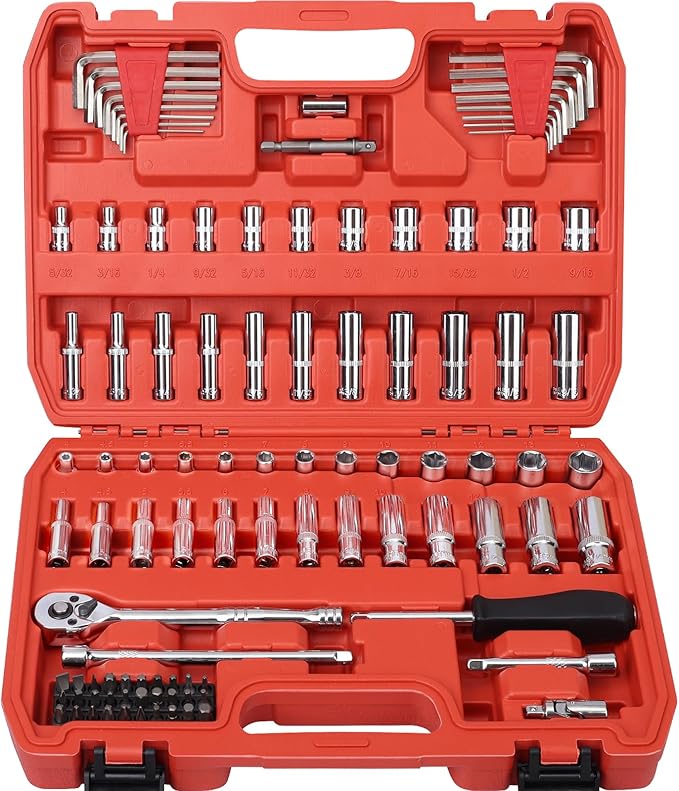 Egofine 1/4”Drive Socket Ratchet Wrench Set,