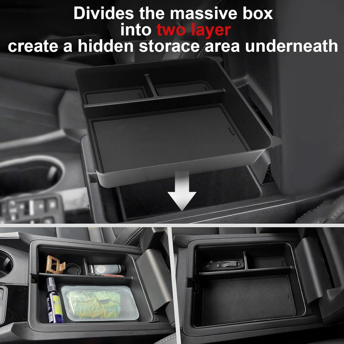 Muslogy Center Console Organizer & Wireless Charger Protective Mat Compatible with Honda Pilot 2023-2025/2024-2026 Passport Accessories Phone Charge Area Cover Console Inserts Mats Anti Slip 2PCS Set