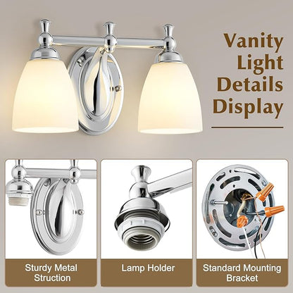 EJIAXIN Bathroom Vanity Lights Over Mirror, 2 Light Bath Vanity Light Modern