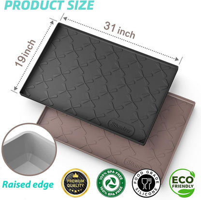 SIKADEER 31" x 19" Under Sink Mat Waterproof, Silicone Mat Kitchen Drawer Shelf and Cabinet Liner, Sink Protector for Kitchen Organizers and Storage, Boot Tray Pet Food Mats