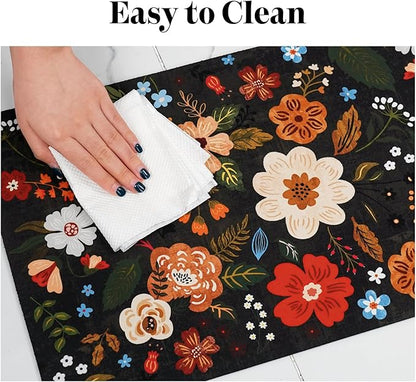 Eco-Friendly Pet Supplies: 16"x24" Absorbent Quick Dry Floor Mat for Dog & Cat Food and Water, Dispenser Mat