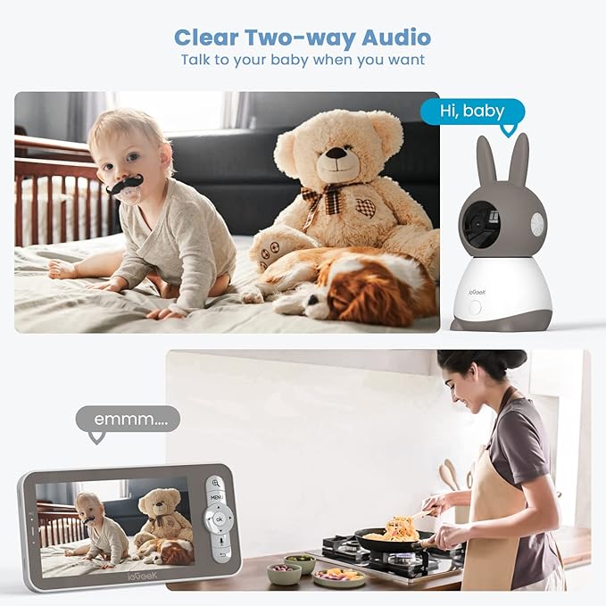 ieGeek Baby Monitor with 2K HD Resolution, Pan-Tilt-Zoom Video Baby Monitor