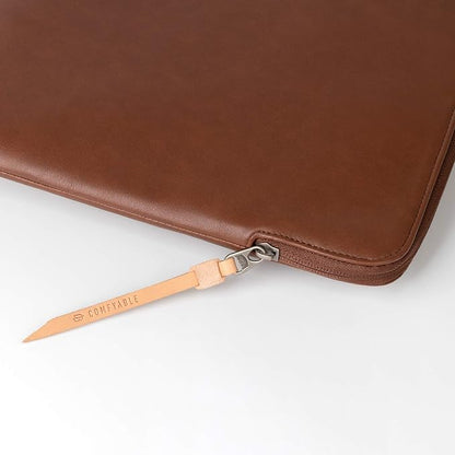 Comfyable Leather Laptop Sleeve Compatible with 16 Inch MacBook Pro M4 2024 & 15 Inch MacBook Air M4 M3 M2 2025, Brown