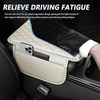 Car Center Console Cover for Hummer H2 2003-2009, Car Armrest Cover Cushion Arm Rest Cover Auto Interior Arm Rest Seat Box Pad Accessories,Beige