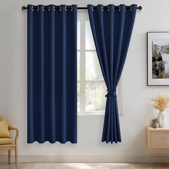 JIUZHEN Navy Blue Blackout Curtains