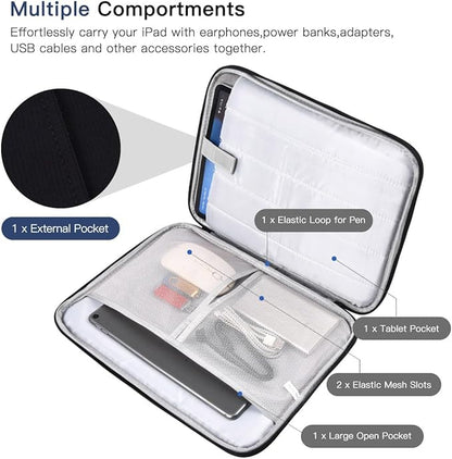 9-11 Inch Tablet Sleeve Case for 11-Inch iPad Pro M5 M4/Air M2 M3 2024 2025/Air 10.9"/Samsung Galaxy Tab S11 S9 S8 11"/A8/A9+,Samsung Galaxy Tab S7/A7/S6 Lite 10.4"/S5e/S4/S3/S2/S/Pro/Note Pouch-Black