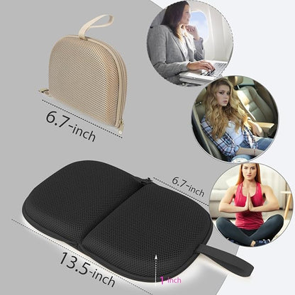 Foldable Cooling Gel Seat Cushion with Mesh Cover, Foldable Chair Cushion for Driving and Travel, Ventilative Mesh Cushion of Cooling Gel & Memory Foam for Fatigue Relief (1 in Black)