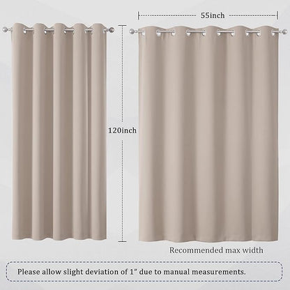 DUALIFE Light Coffee Color Curtains