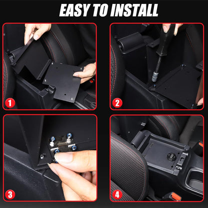 Center Console Lock Safe Box Compatible with Subaru WRX/Levorg 2022-2025, Aluminum Alloy Armrest Security Organizer Tray Vault with 3 Digit Combo Password Interior Accessories