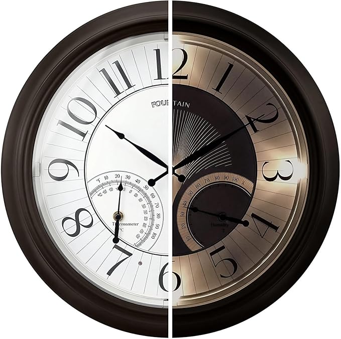 FOUNTAIN DESIGNS 18 Inch Illuminated in/Outdoor Clock