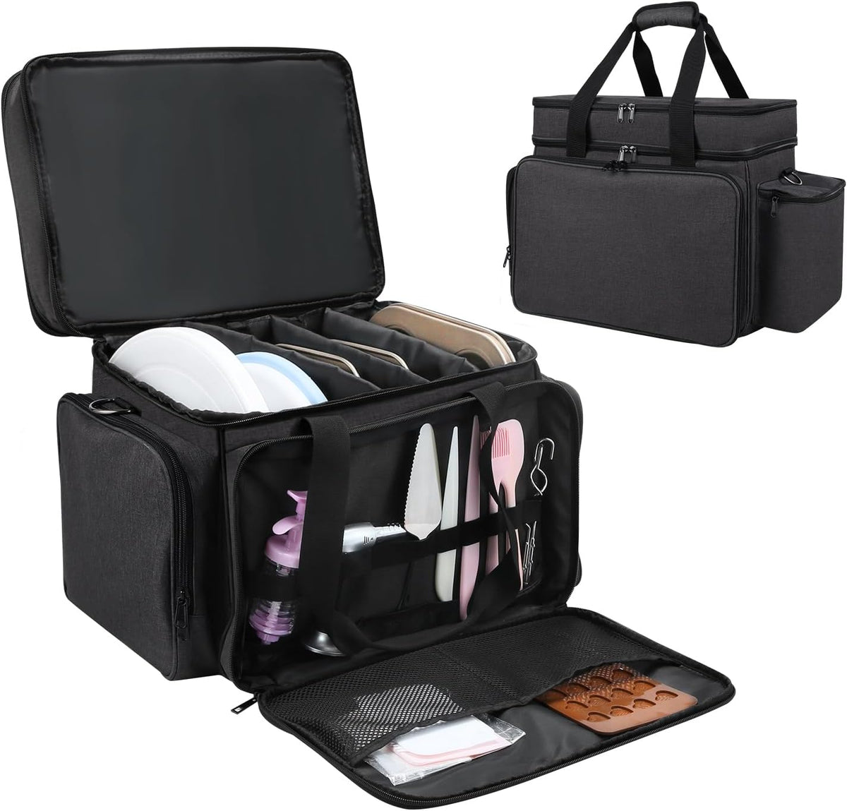 Baking Supplies Storage Case,Cake Decorating Storage Baking Supplies Organization for Bakers/Pastry Chefs,Cupcake Cookie Decorating Kit Organizer for Beginners and Cake Lovers